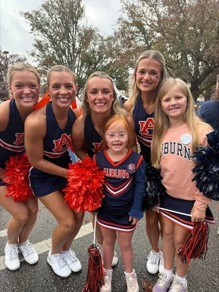 Penelope  looks like she is ready to join the Auburn cheerleaders on the field
