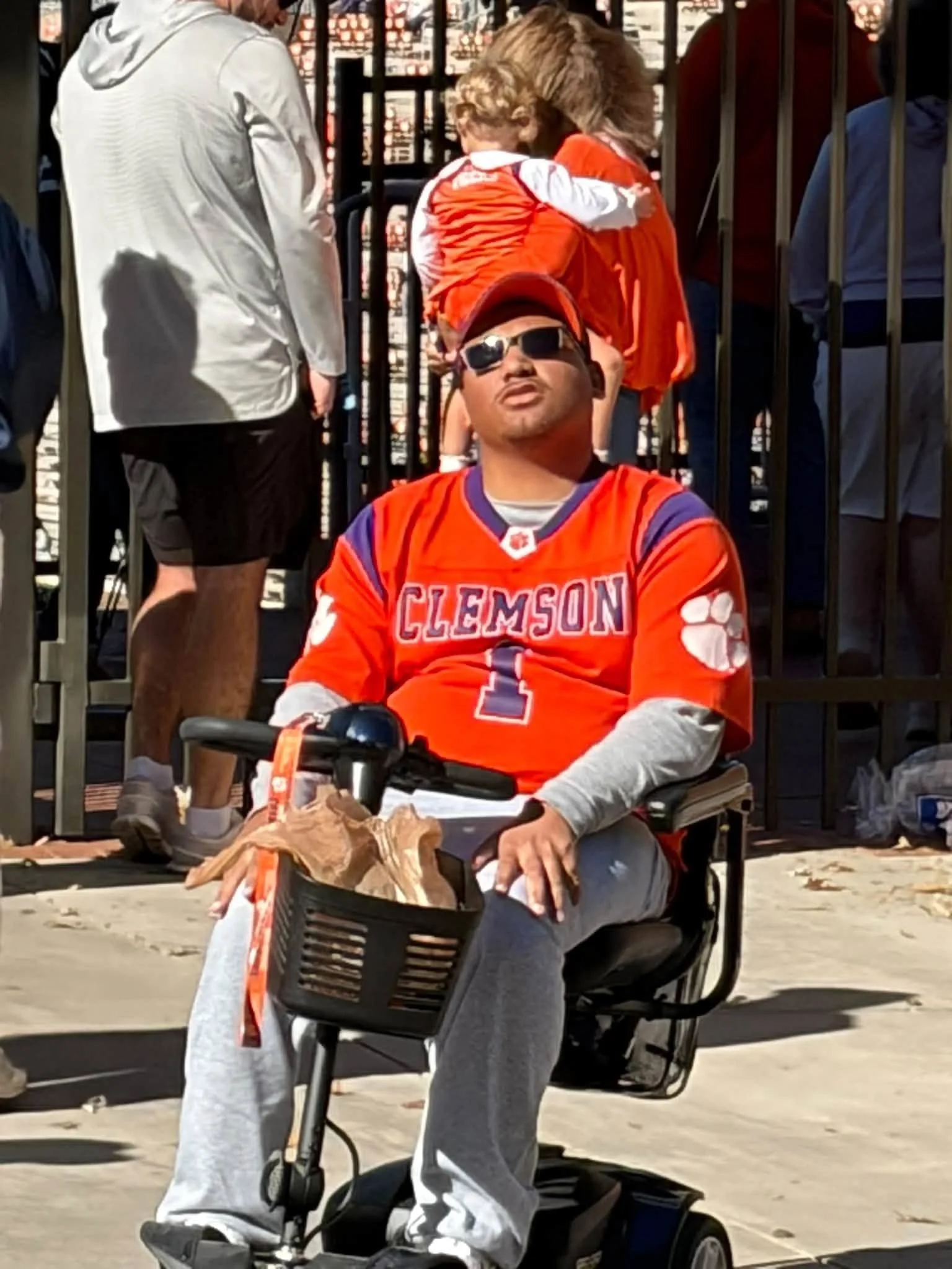 Nick arrives at Clemson's Memorial Stadium