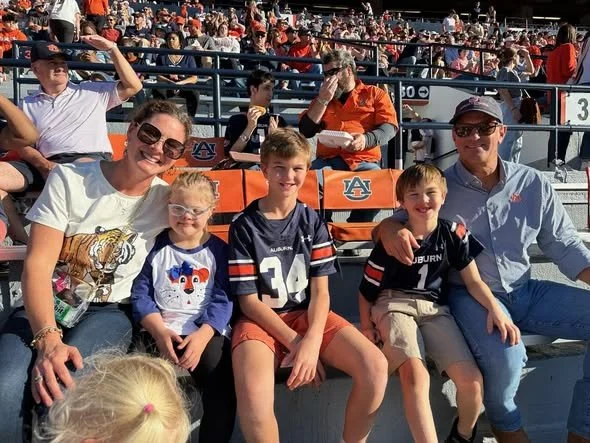 Paige and family enjoying Game Day in Auburn
