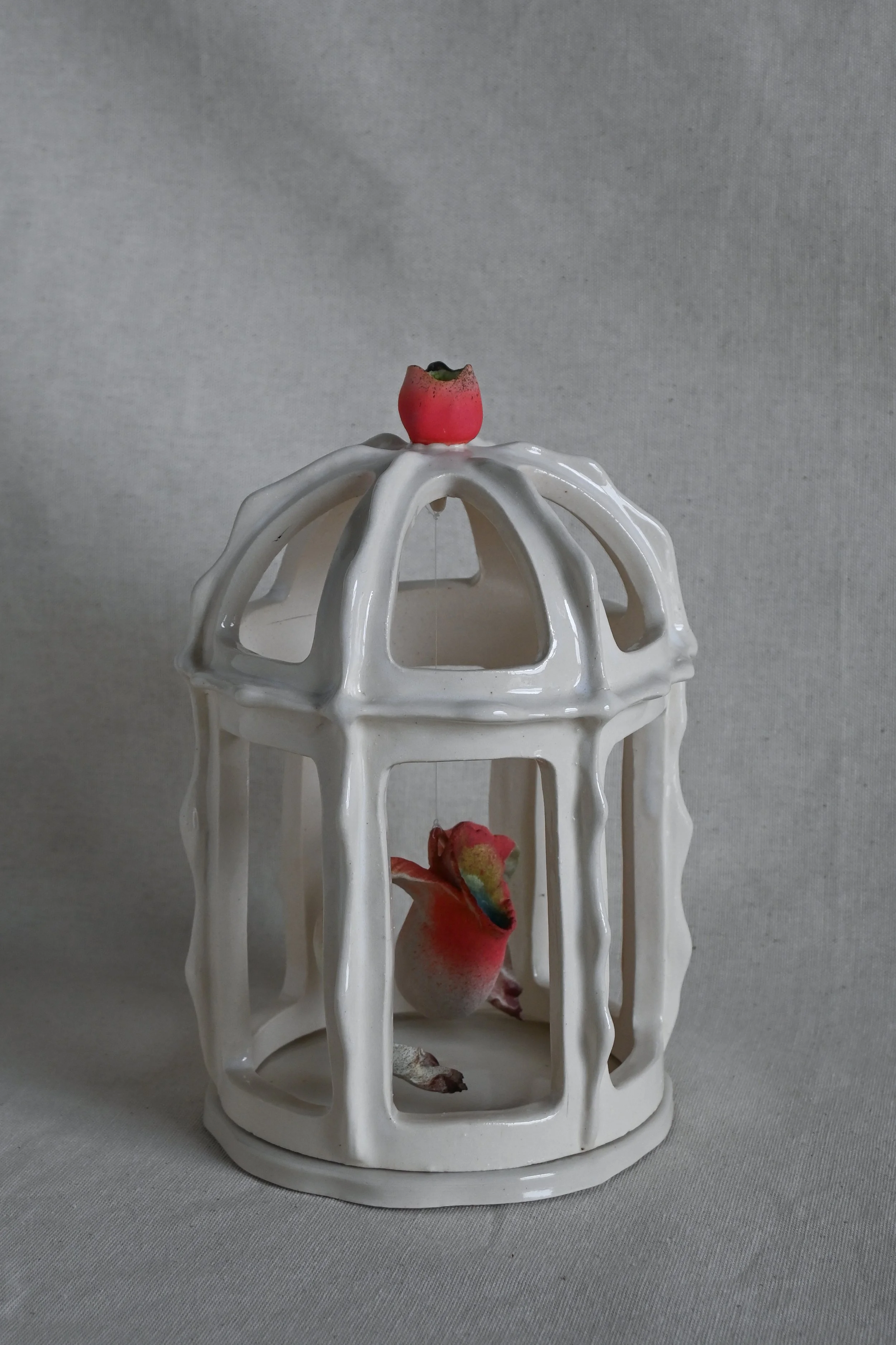 Flower Lantern, 2025 Stoneware and porcelain Size: 10'' x 6'' x 6''