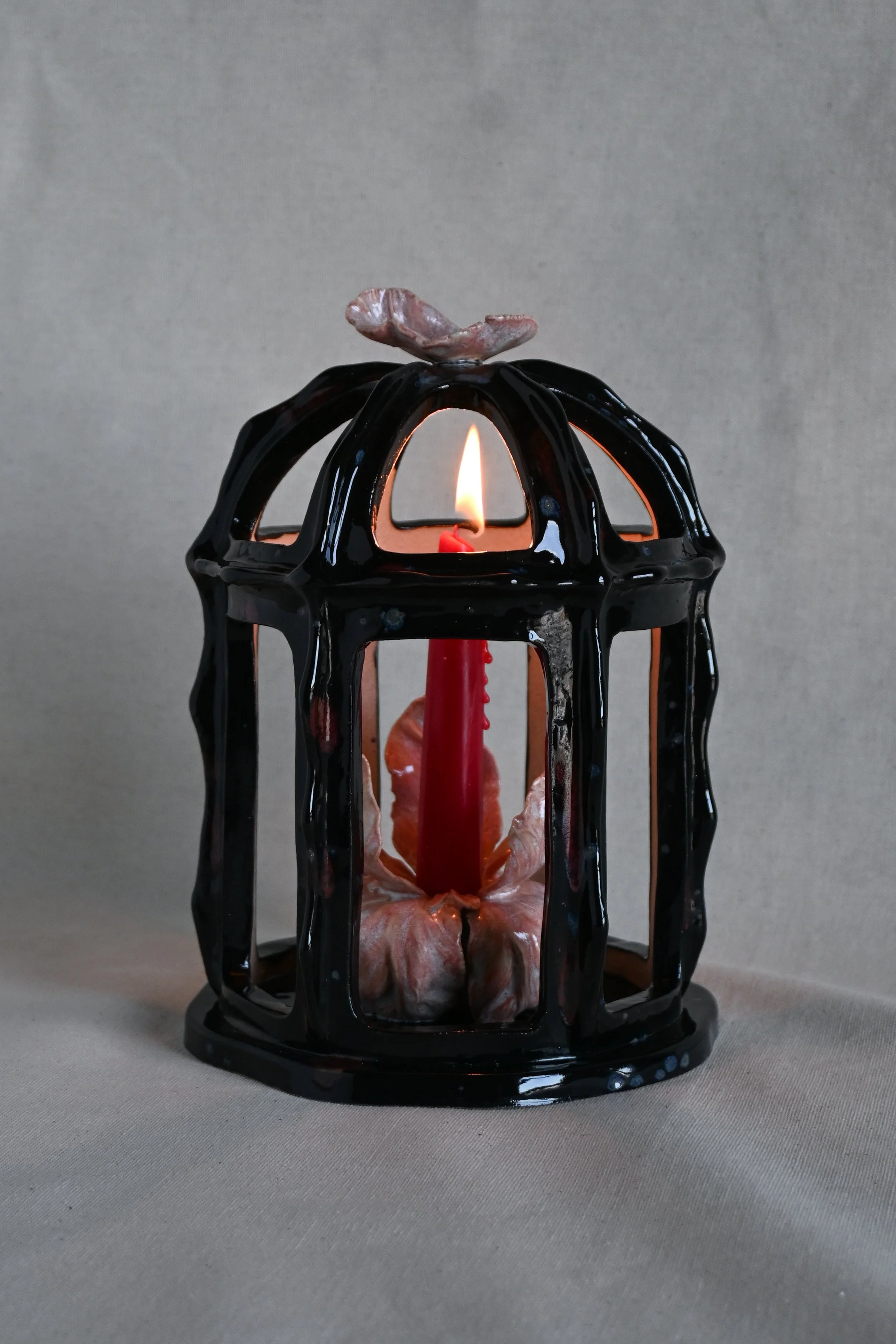 Flower Lantern, 2024 Stoneware Size: 10'' x 6'' x 6''