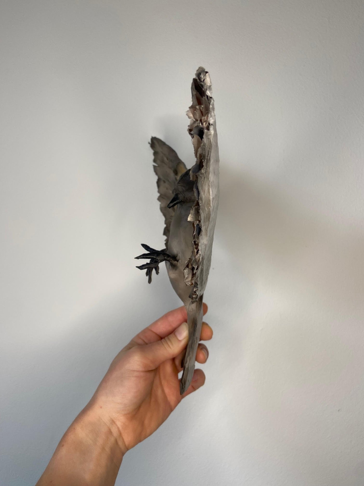 Inner Strength sculpture by Caroline Lindqvist, made from repurposed cardboard and paper