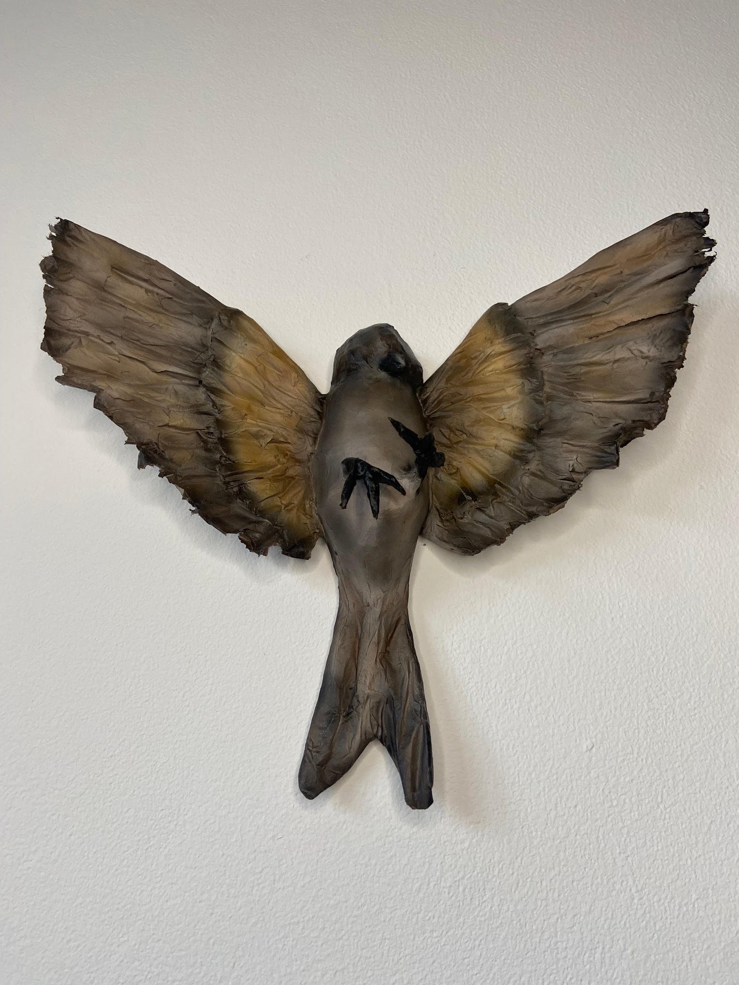 Inner Strength sculpture by Caroline Lindqvist, made from repurposed cardboard and paper
