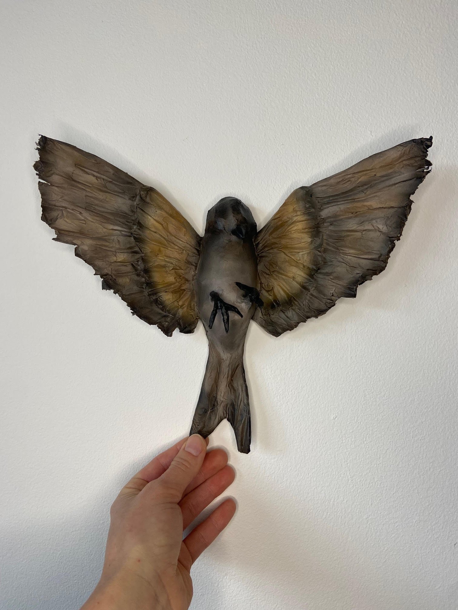 Inner Strength sculpture by Caroline Lindqvist, made from repurposed cardboard and paper