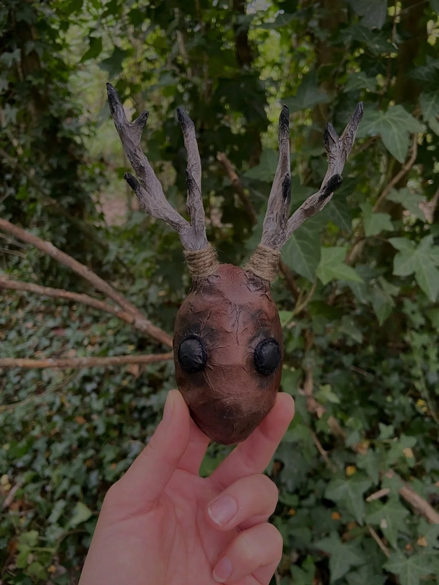 Trust - deer head like cardboard sculpture made by Caroline Lindqvist