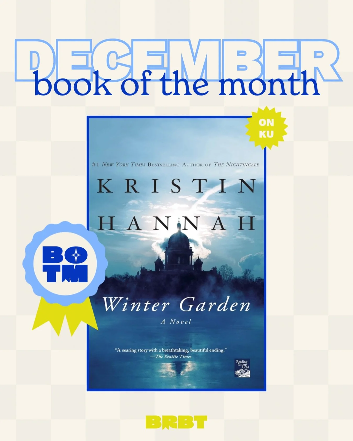 It only feels right to finish out 2025 with one of our favorite authors ever&hellip; Winter Garden by @kristinhannahauthor is our December BOTM! 🌨️

Bonus points for it being available on Kindle Unlimited!!

As always, we will be giving away 4 copie