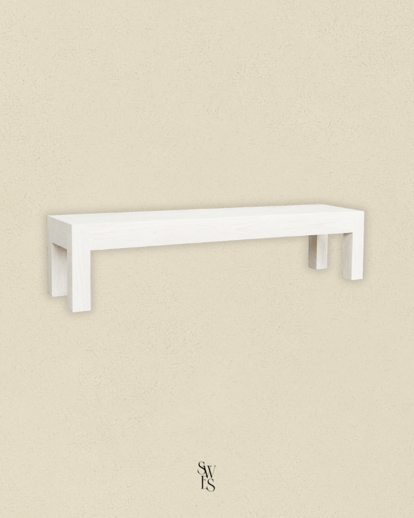 Aspen Timber Bench - White