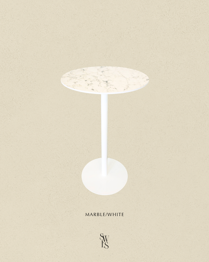 Cocktail Table - Marble (White Stand)