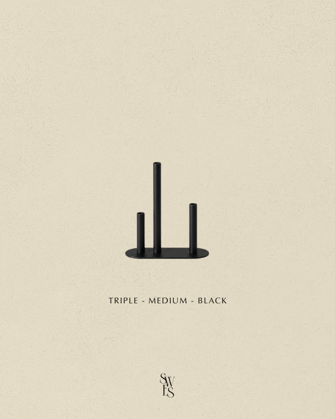 Triple Bud Vase - Medium - Black.png