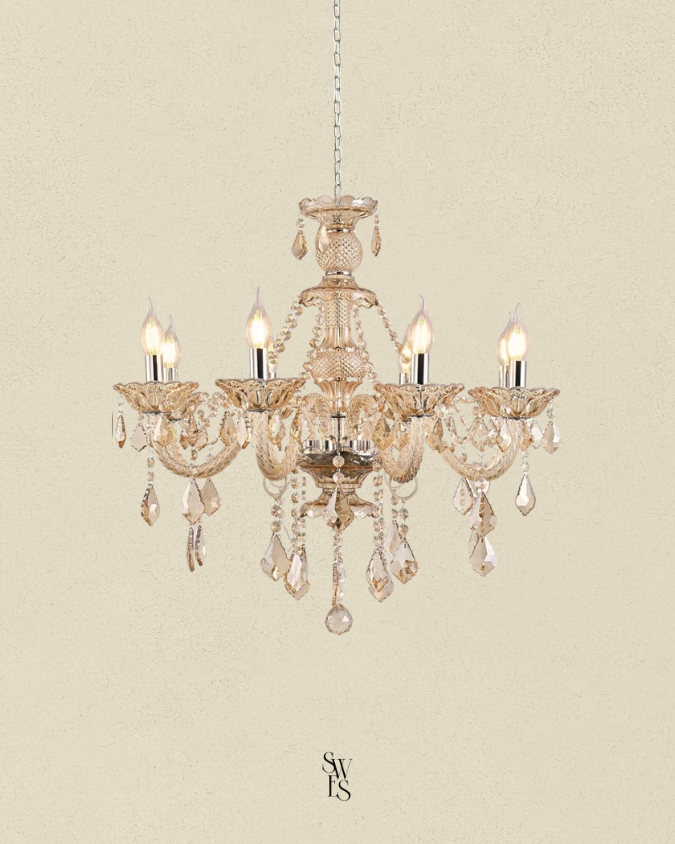 Chandeliers -Vintage Cognac Crystal