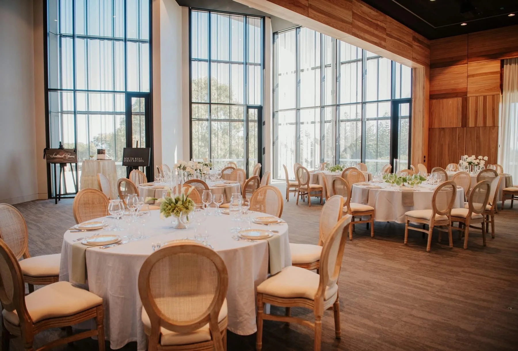 Corporate event setup and furniture hire at Saltwater Busselton by South West Event Studio