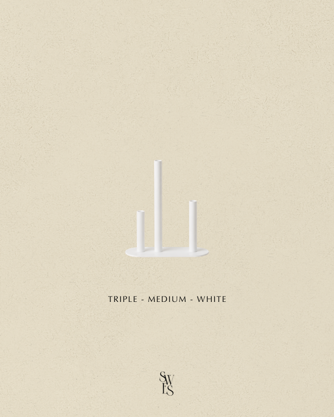 Triple Bud Vase - Medium - White.png
