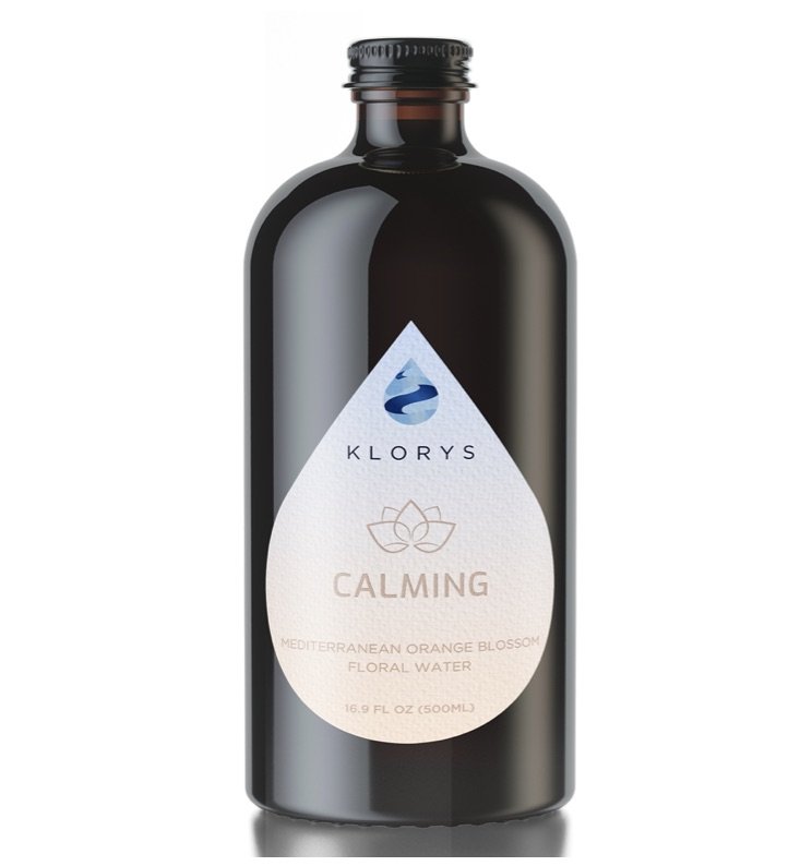 Calming Mediterranean Orange Blossom Floral Water by Klorys in a 16.9 fl oz dark bottle.