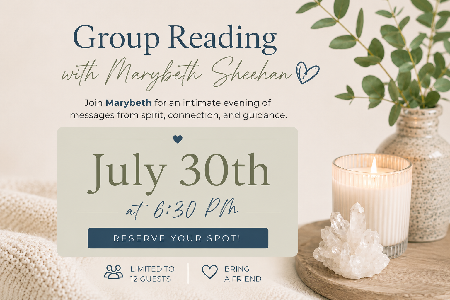 Intimate Group Reading with Marybeth SHEEHAN