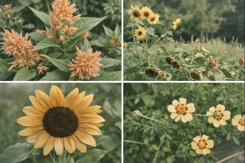 Flowers growing on the farm