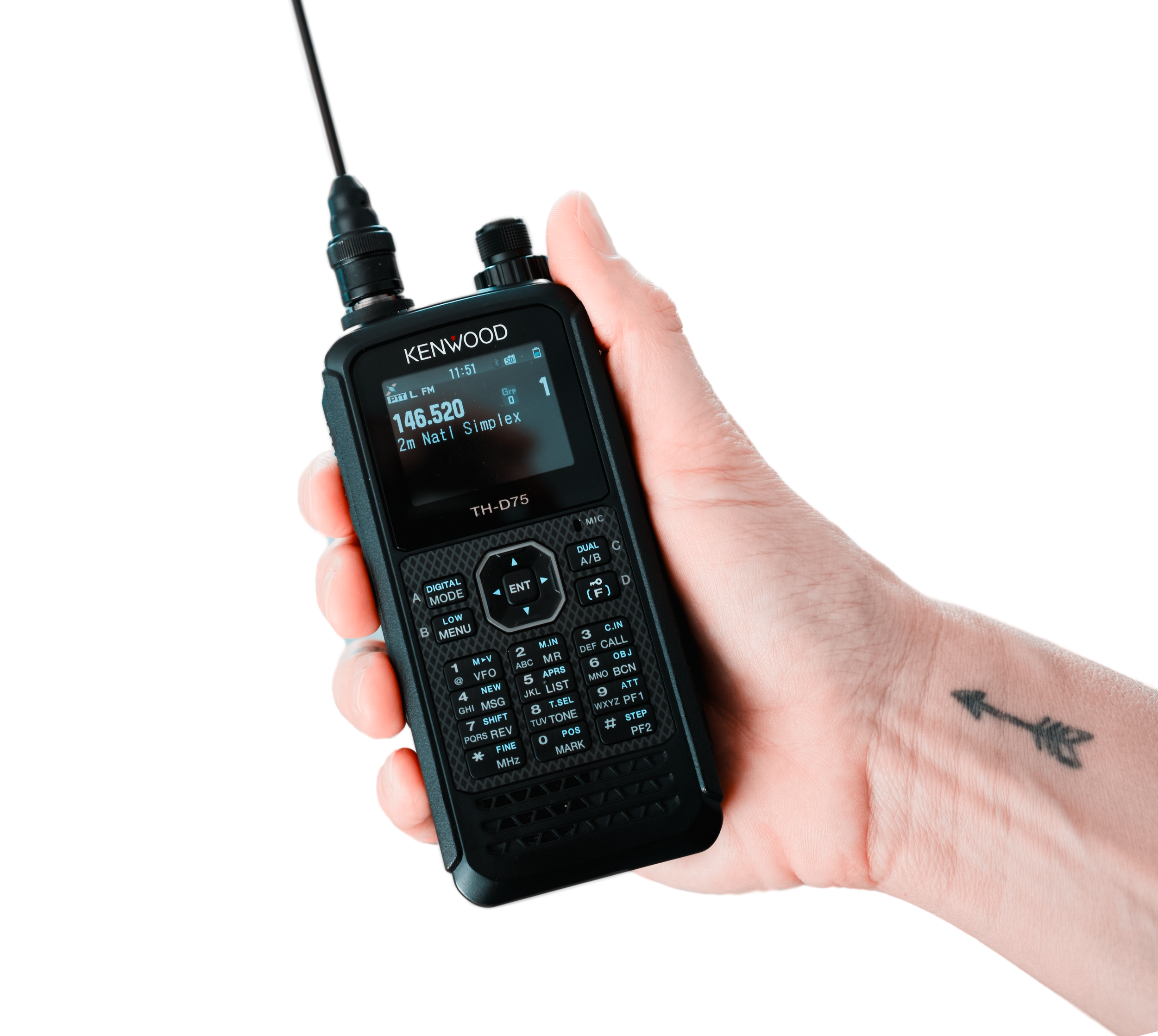 Woman Holding Handheld Radio