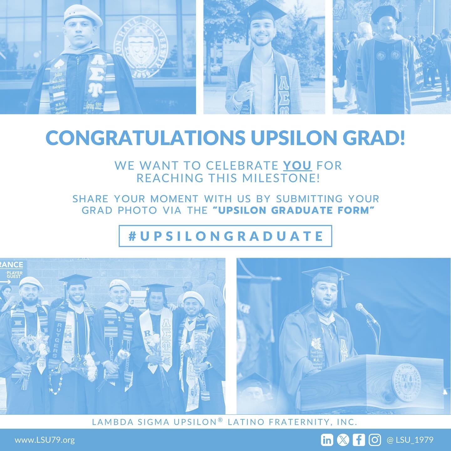 🔹Calling ALL Upsilon Graduates🗣️
🔹As the academic year comes to a close, we would like to congratulate ALL of our Brothers who have graduated and achieved our ultimate goal of academic excellence! 🎓

🔹We want to celebrate YOU for reaching this m