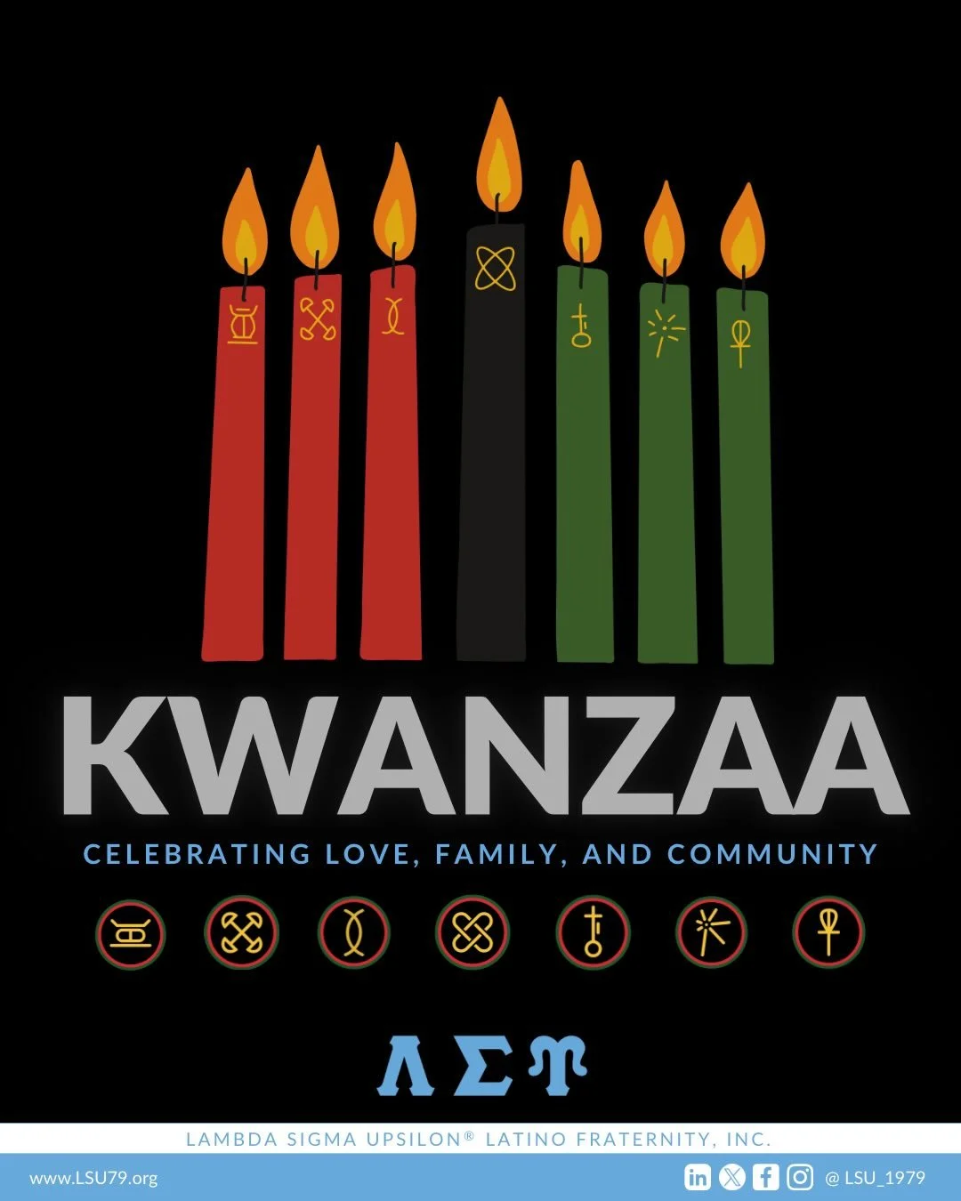 🔹Wishing all of our Brothers, Sisters and friends who celebrate, a very happy, safe and healing Kwanzaa! 
🔹The name Kwanzaa comes from the phrase &ldquo;matunda ya kwanza&rdquo; which means &ldquo;first fruits&rdquo; in Swahili. For 7️⃣ days, famil