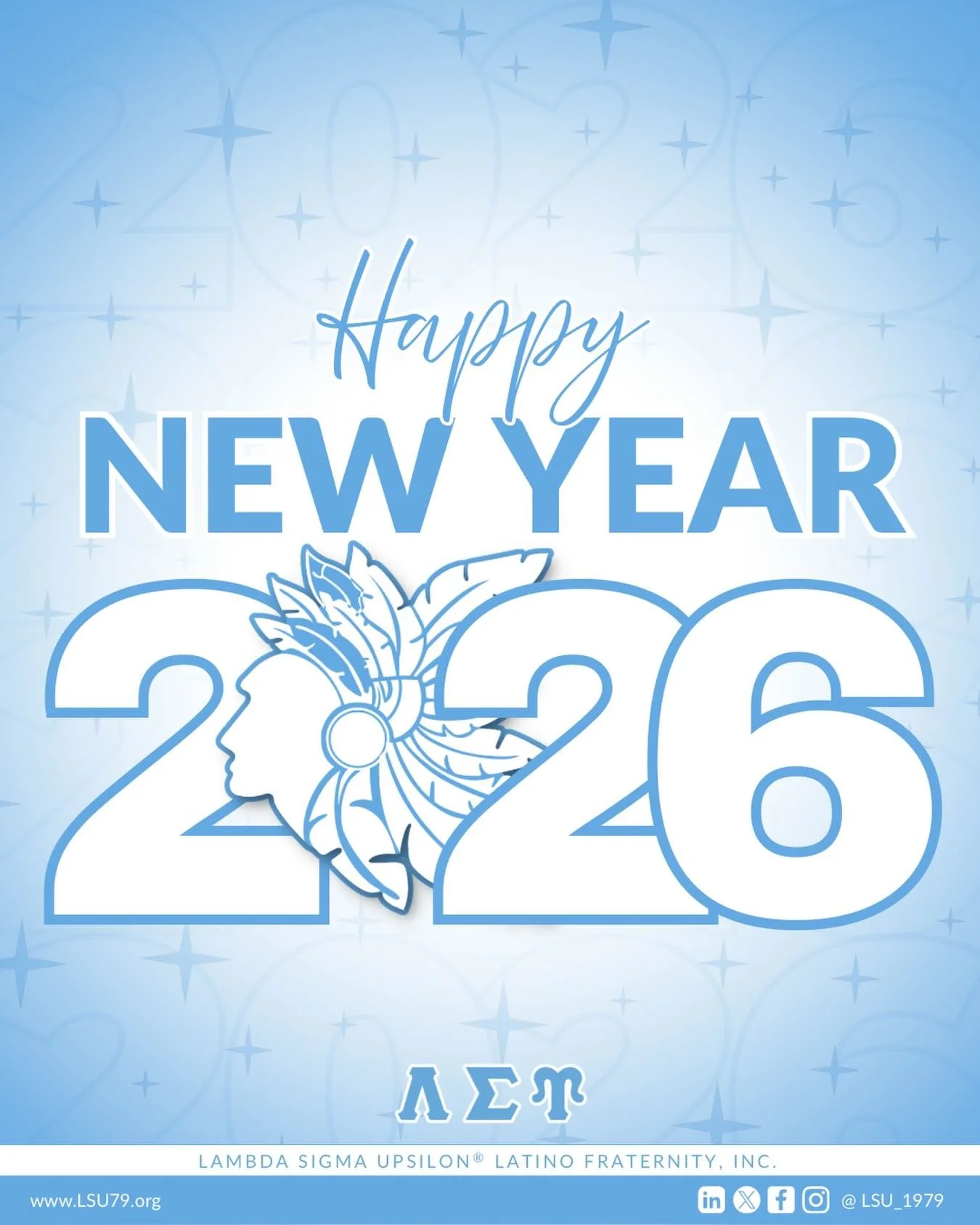 🔹Happy New Year 2️⃣0️⃣2️⃣6️⃣ from our family to yours! 🥂 
🔹May this next year be filled with happiness, health, wealth, and success 🎉

#&Lambda;&Sigma;&Upsilon; #LSU1979 #Upsilons #LambdaSigmaUpsilon #HappyNewYear