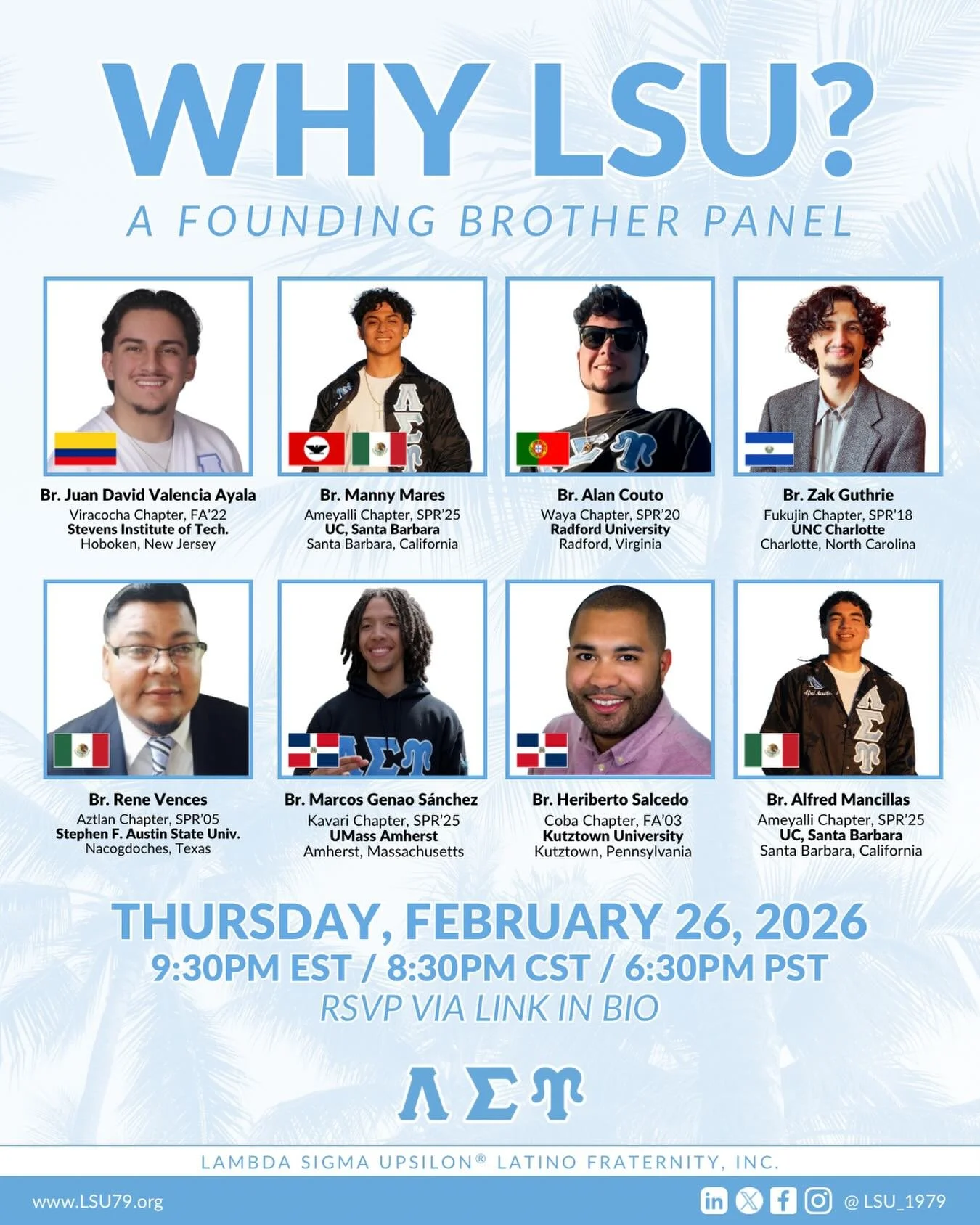 🔹Legacy is built through vision, courage, and community 🤝
🔹Curious about LSU or what it takes to start something meaningful at your school? Join us for a Founding Brother Panel featuring 8 Founding Brothers who helped establish LSU chapters at the