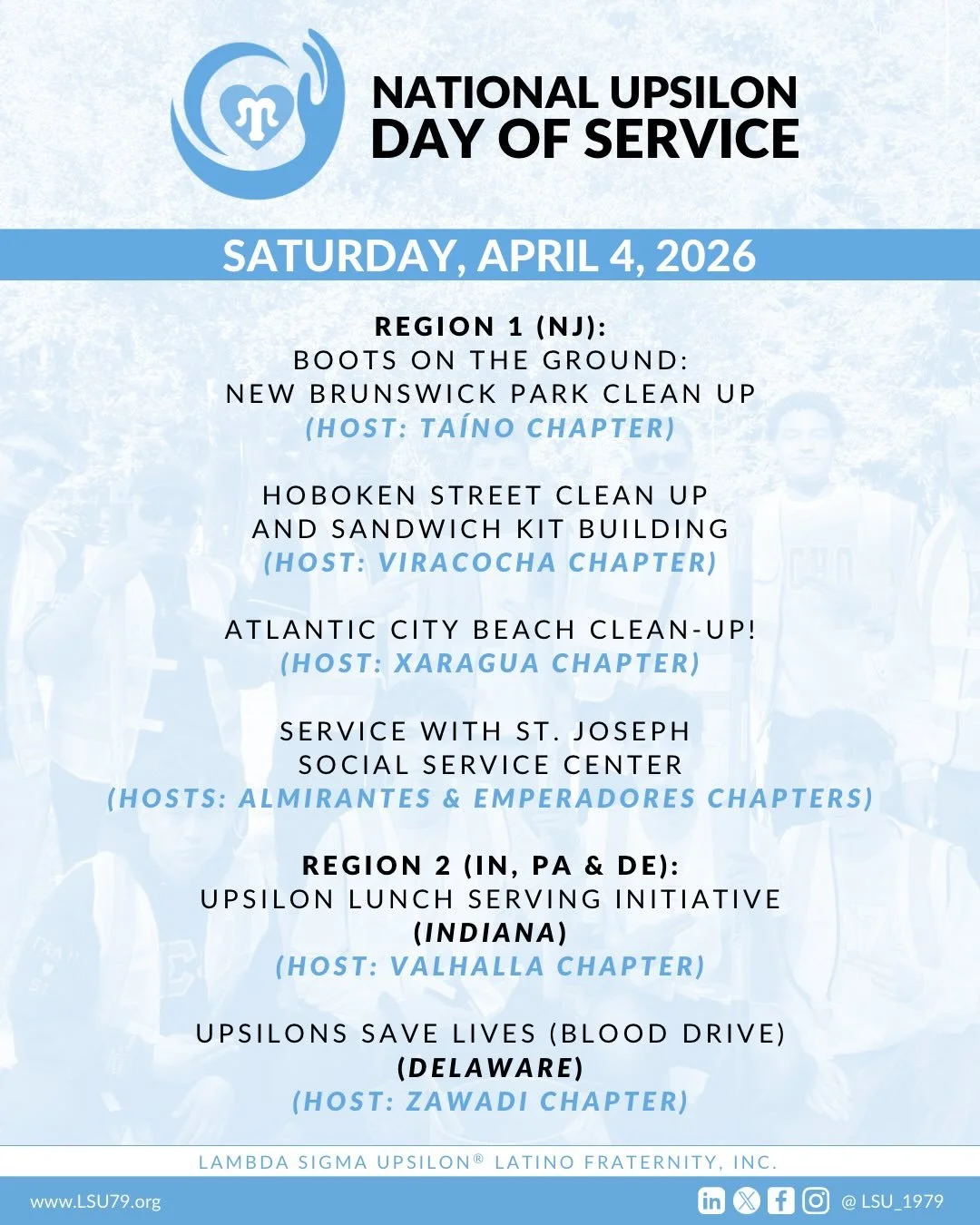 🔹 Brothers and Friends - FINAL 3️⃣ DAYS TO REGISTER‼️
🔹 Our 4th Annual National Upsilon Day of Service is THIS SATURDAY! This year, we&rsquo;re hosting 1️⃣6️⃣ service opportunities across 1️⃣2️⃣ states, all happening simultaneously!

⏭️Swipe over t