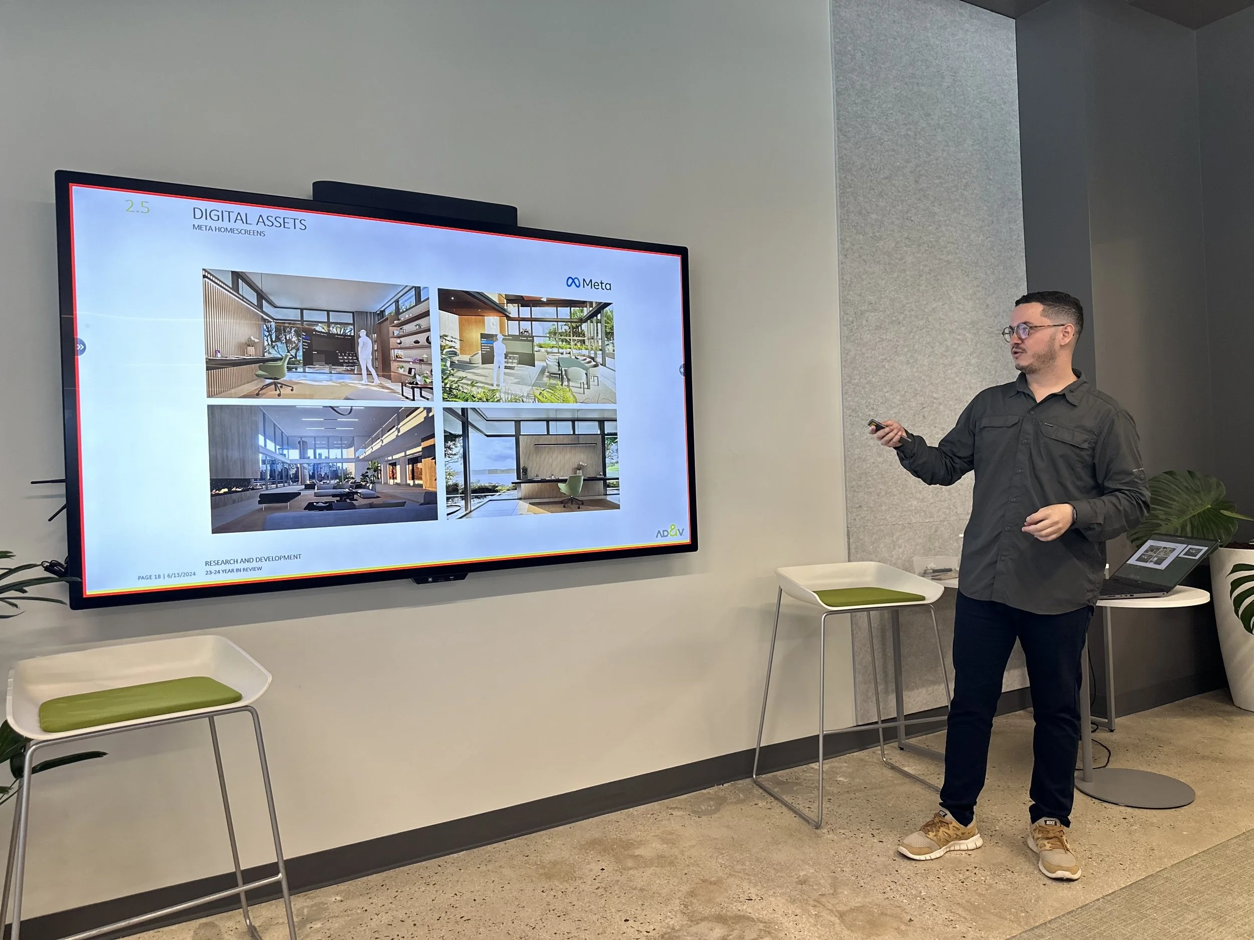 Person giving a presentation.