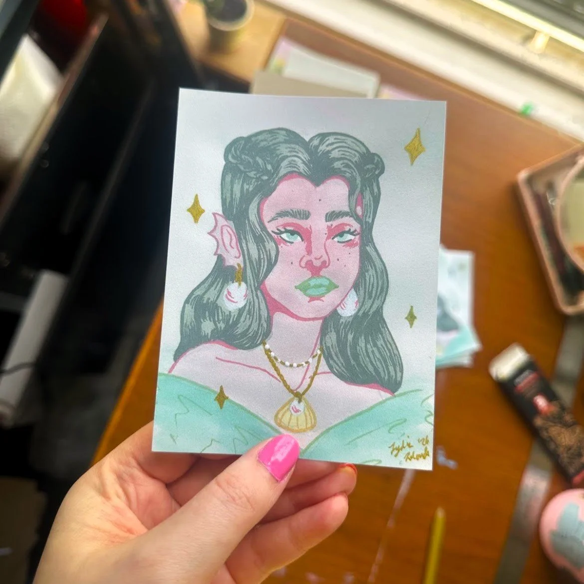 Embellished Mermaid Print