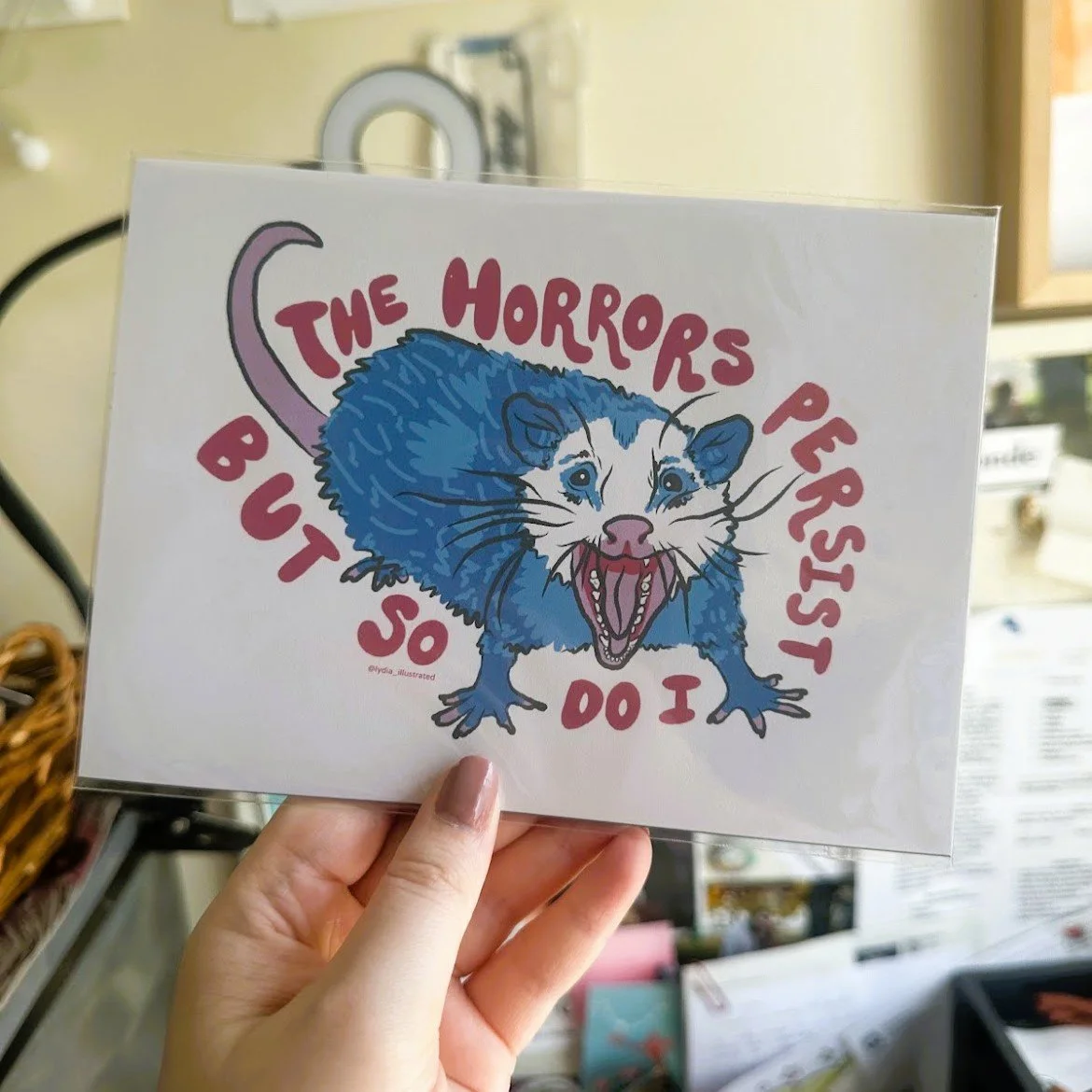 The Horrors Persist Opossum Print