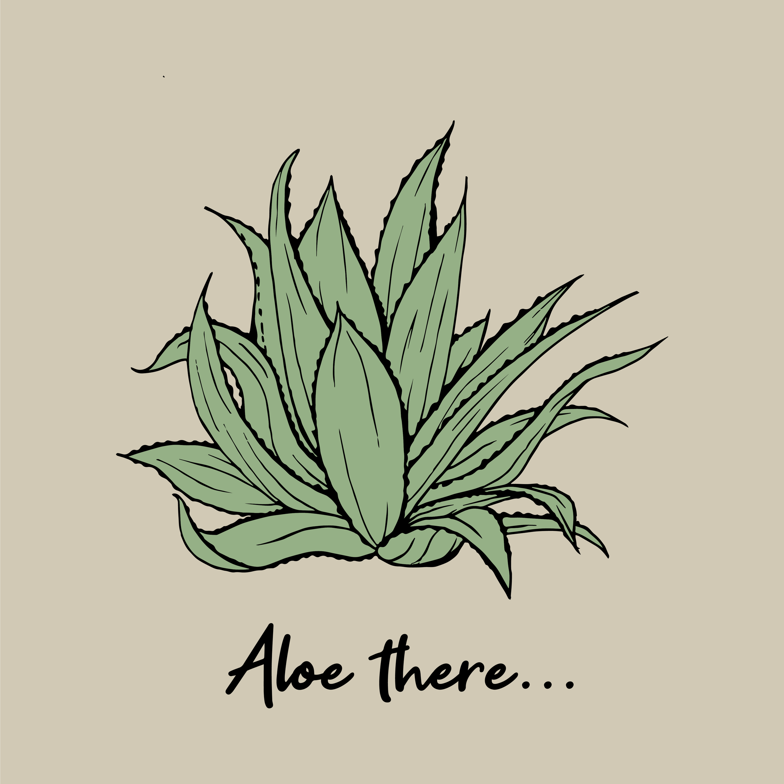 Aloe There - T-shirt Illustration & Design