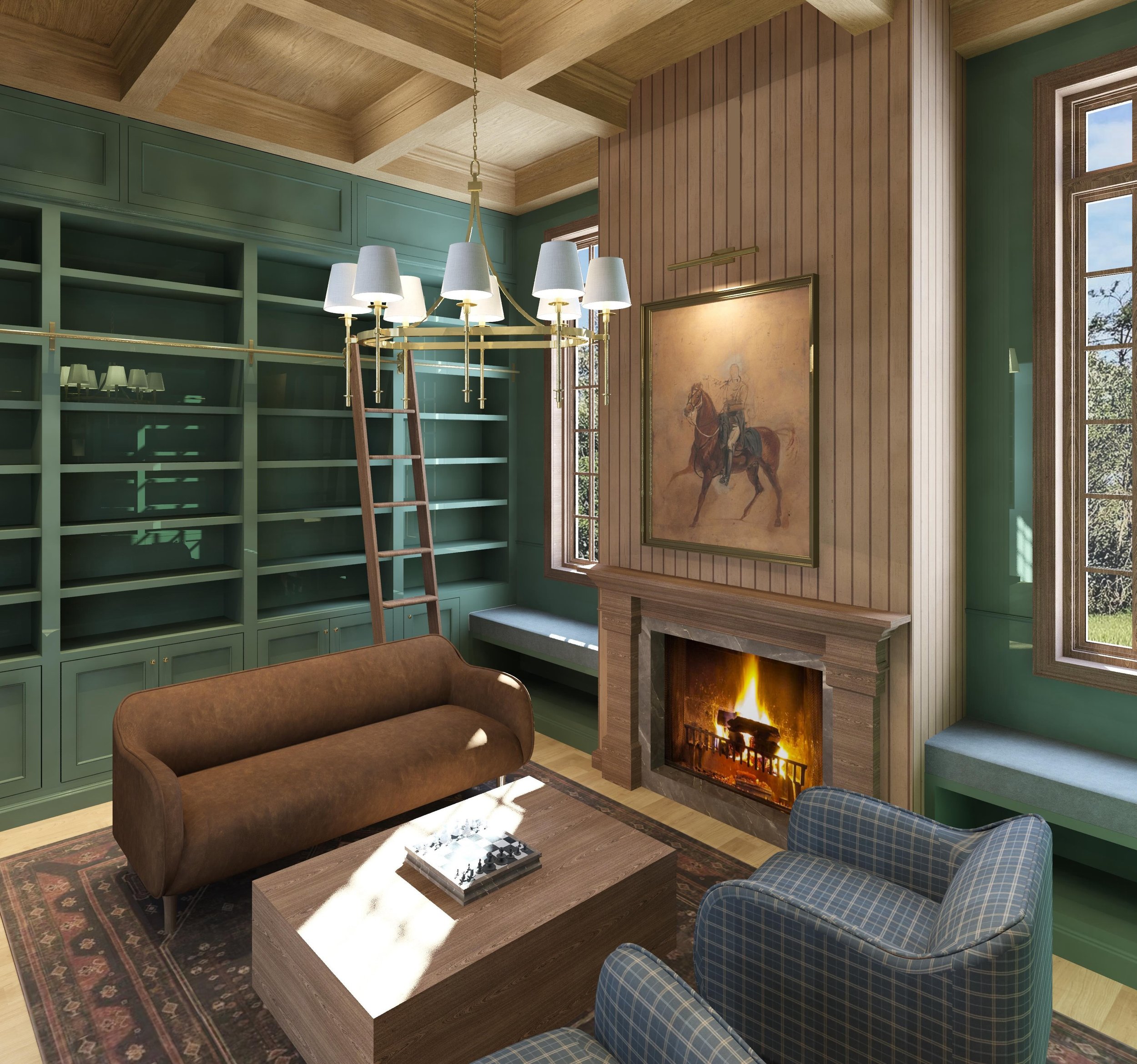 With the cold weather rolling in, this project has really been on my mind lately🌬️
Each part of this library was carefully thought out to create the kind of space that's hard to leave.

#interiordesignservice #homelibrary#virtualhomedesign #officede