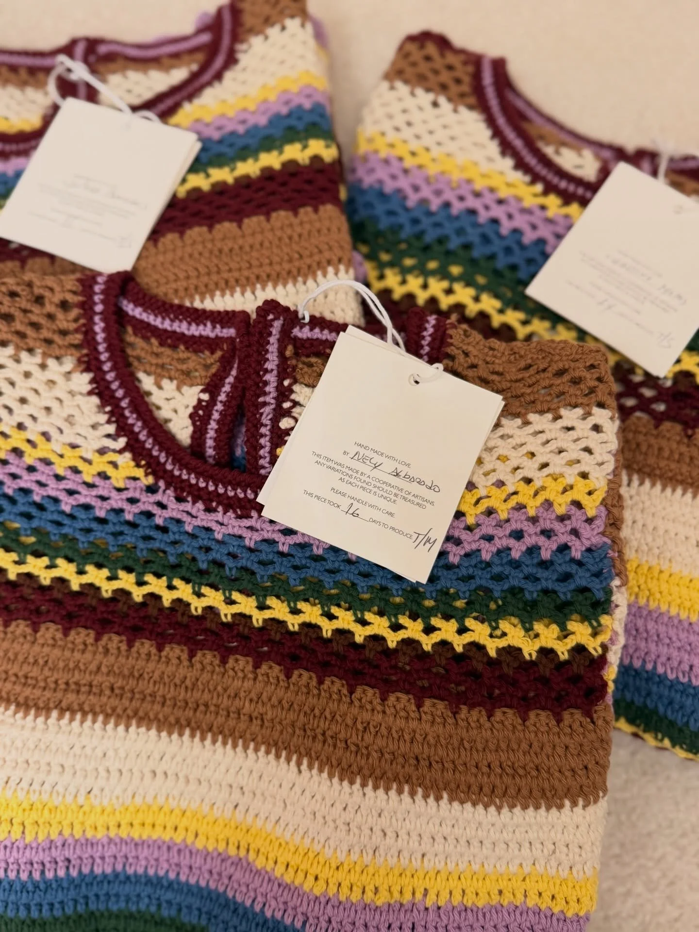 Where Time Lives 🧶 
Some pieces carry more than style &mdash; they carry story.

These crochet knits take up to 16 days to complete, each one signed by the artisan&rsquo;s hand.

Crafted with intention.
Made to be passed down.

A generational piece 