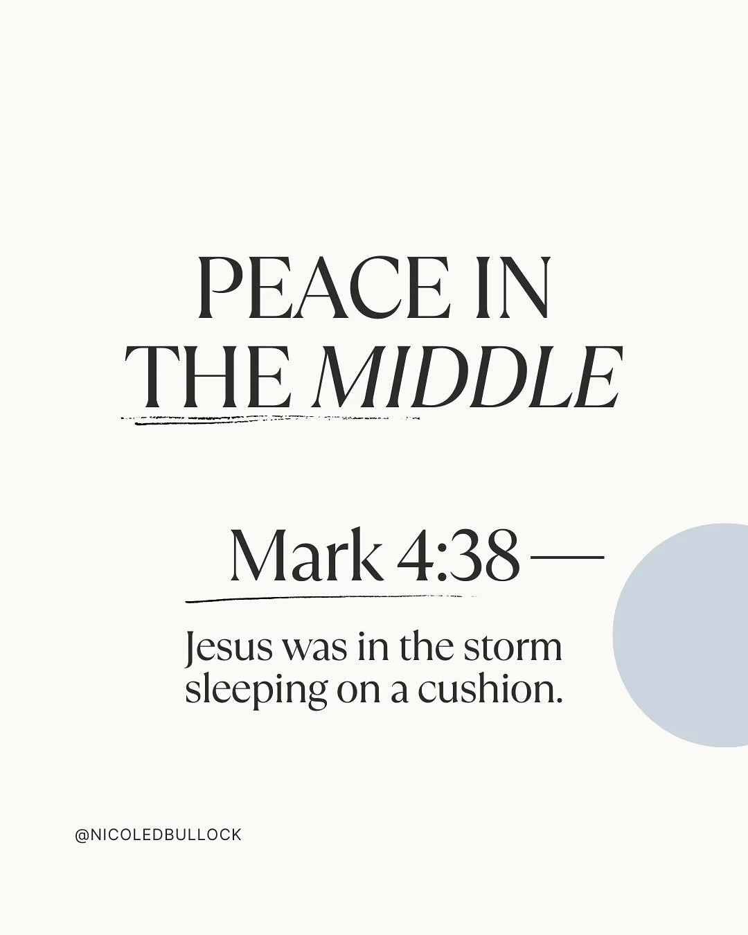 In Mark there&rsquo;s an image of Jesus I&rsquo;ve been clinging to lately&mdash;resting in the boat while the storm raged. 🙏🏾🌊

That kind of peace? That kind of trust? That&rsquo;s the level I&rsquo;m praying for.
So here&rsquo;s a mini devotiona