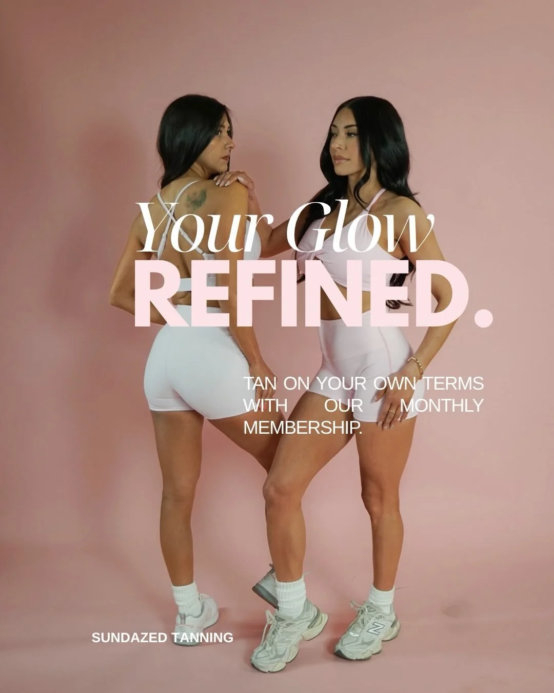 Your glow routine just got stronger. 

Introducing our newest membership:
✨ 2 custom spray tans every month
✨ Only $160/month
✨ No contracts
✨ Cancel anytime

Think of it as your monthly glow subscription. Perfect for vacations, events, weekends out,