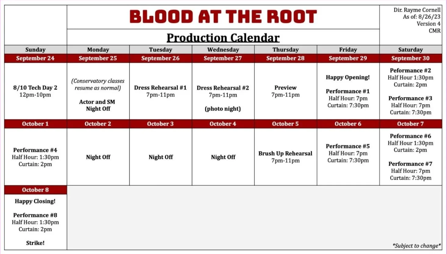 Production Calendar
