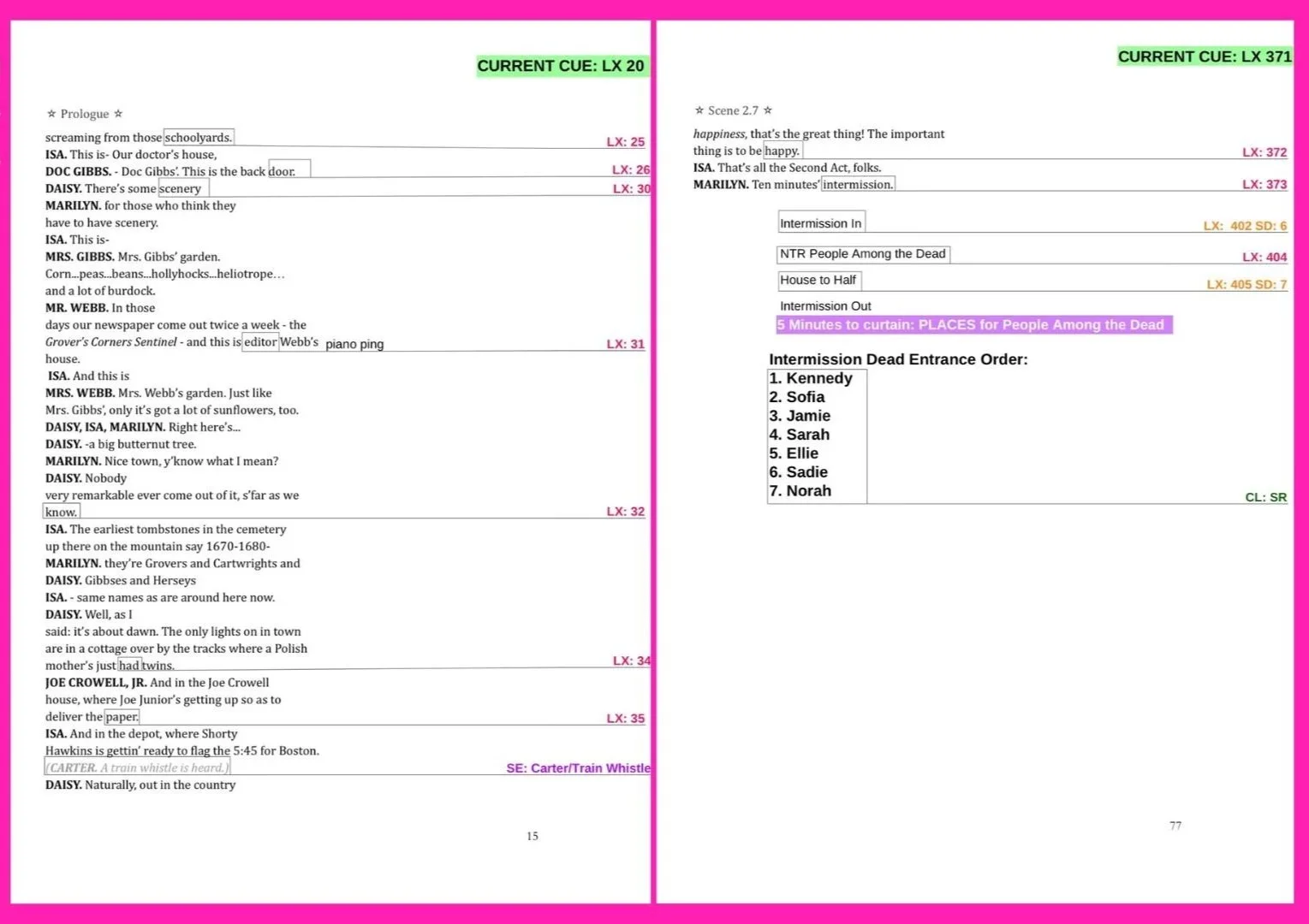 Calling Script Sample (Created in StageWrite)
