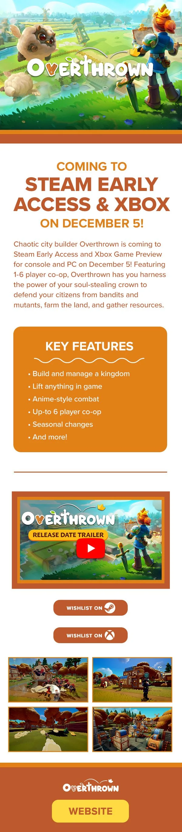 Wishlist on Steam campaign for Overthrown