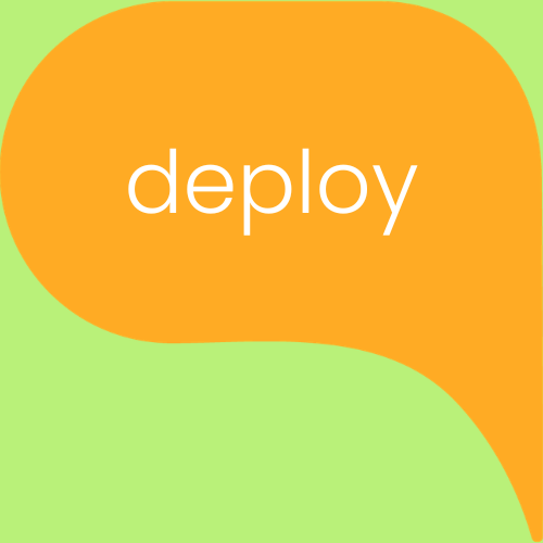 Illustration with text "step three" on orange speech bubble background