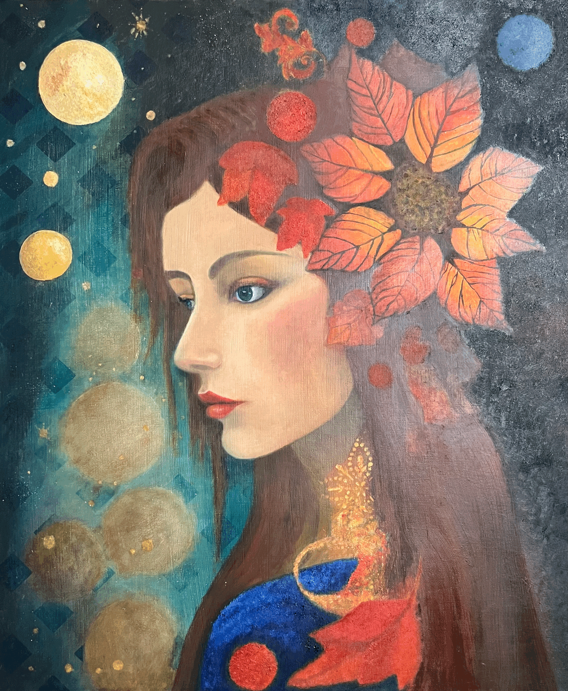 Autumn - Oil Painting - Woman in Fall Season