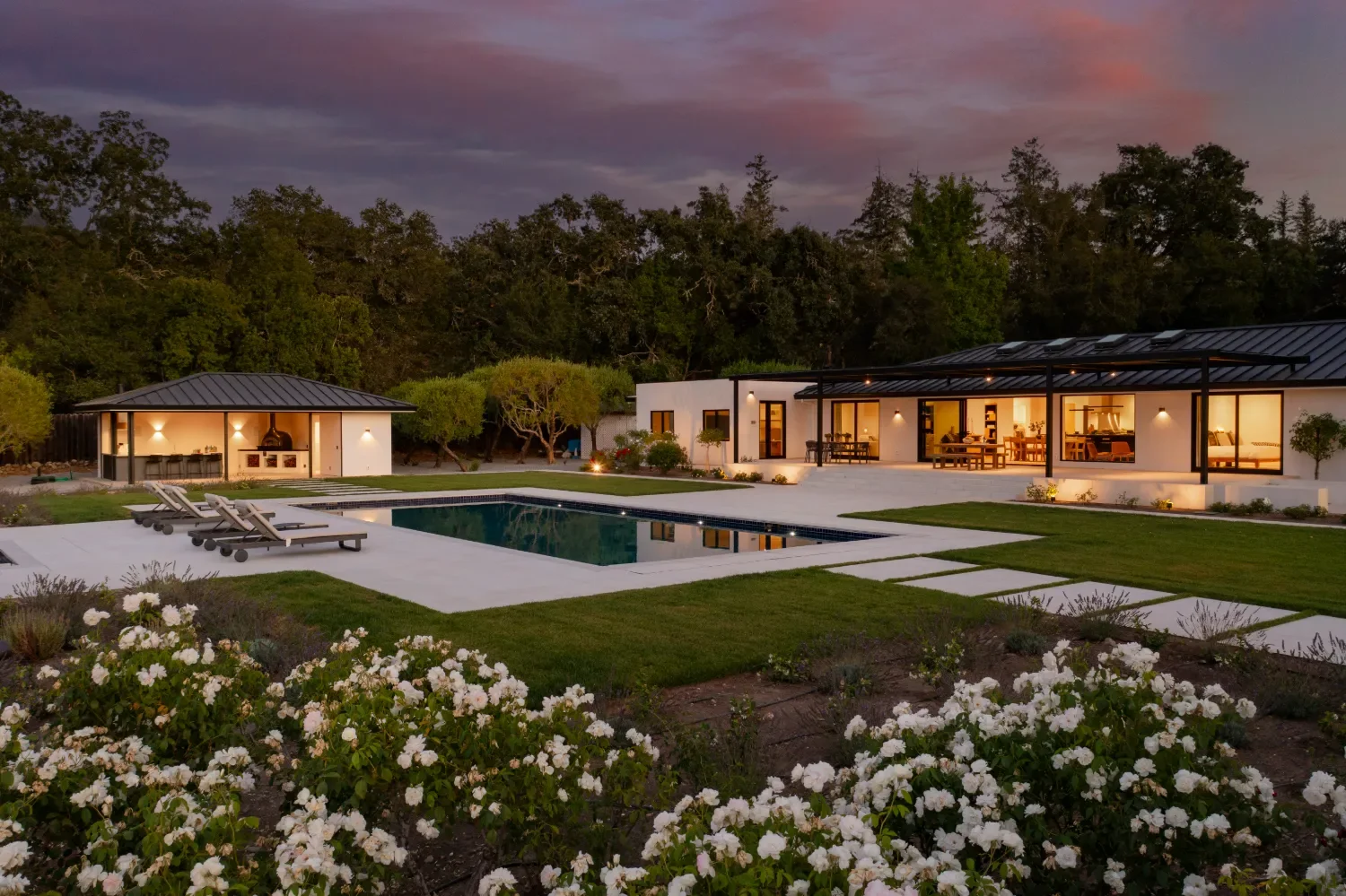 Poolside seating and lounging areas designed for everyday use in Healdsburg, CA