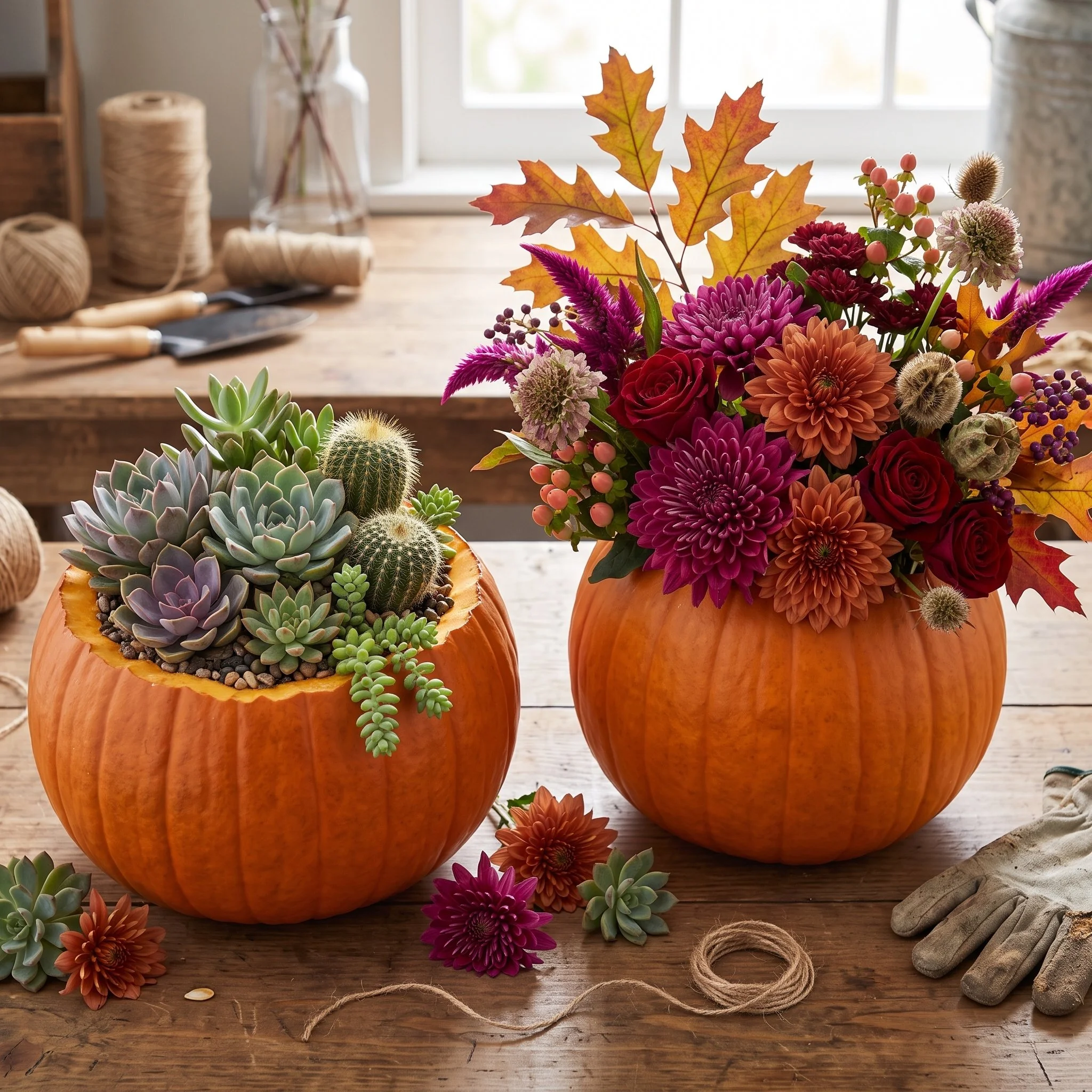 Blooms & Succulents: Autumn Pumpkin Workshop 