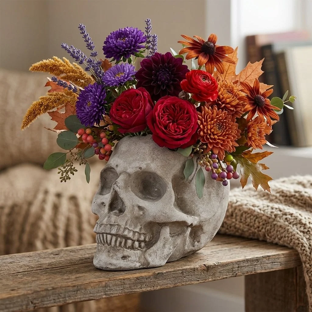 Spooktacular Skull Planter Floral Workshop
