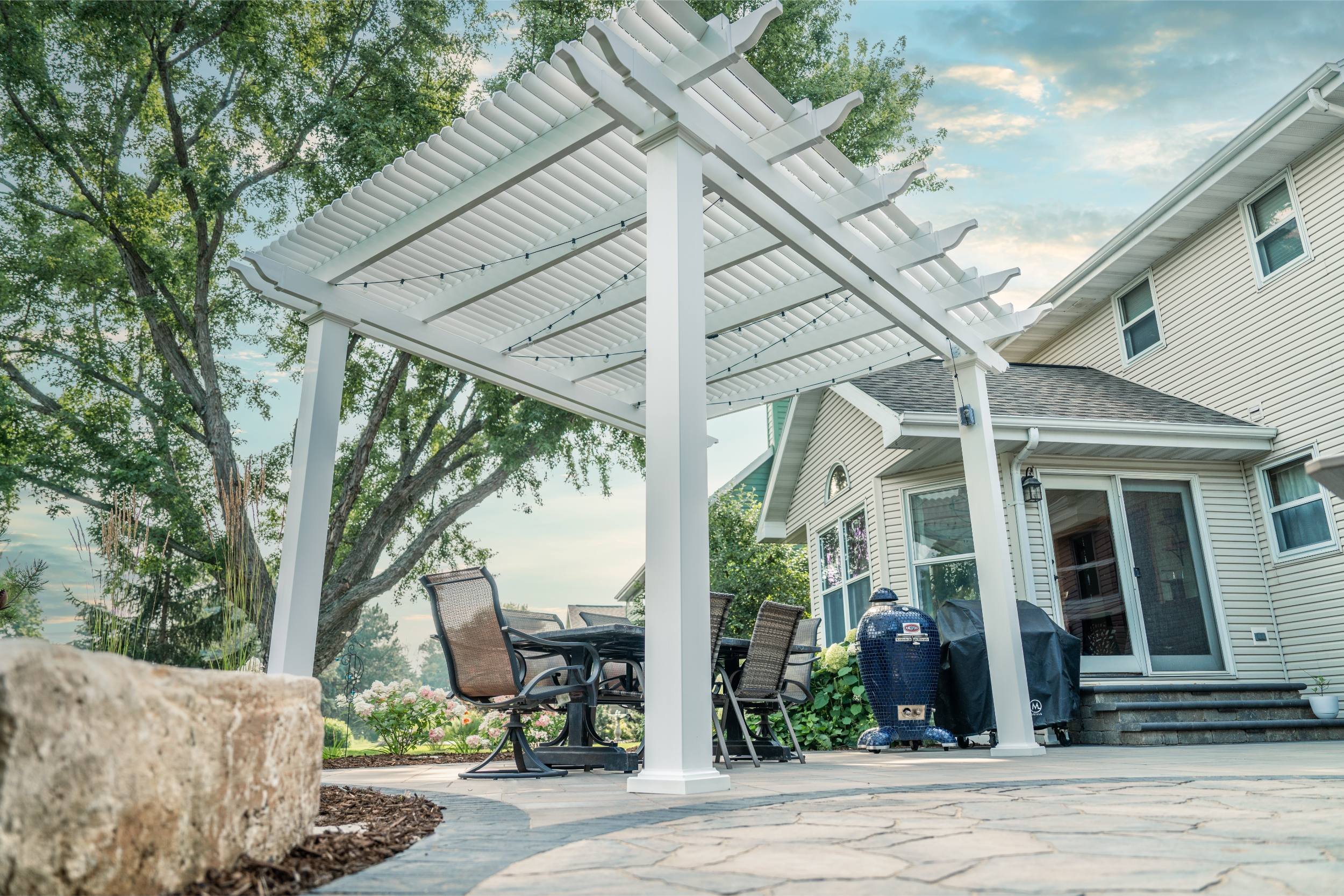 A private area with panels and plantings from a nursery near me in Appleton, WI
