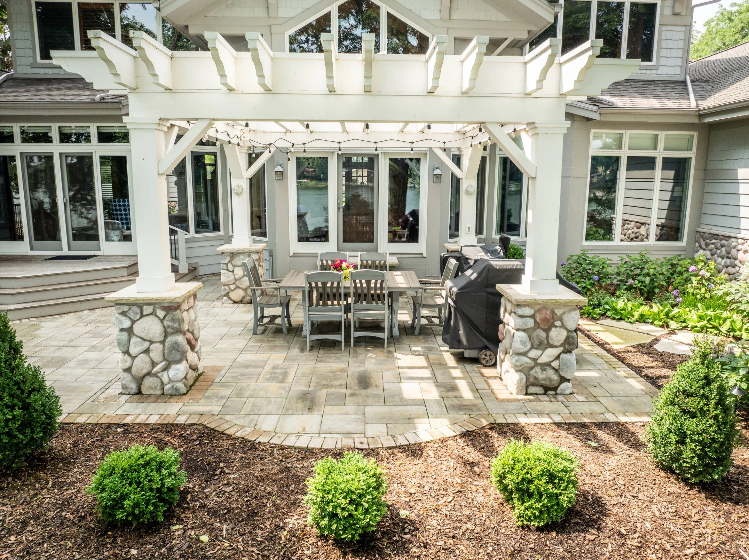 A carefully graded hillside landscape in Appleton, WI