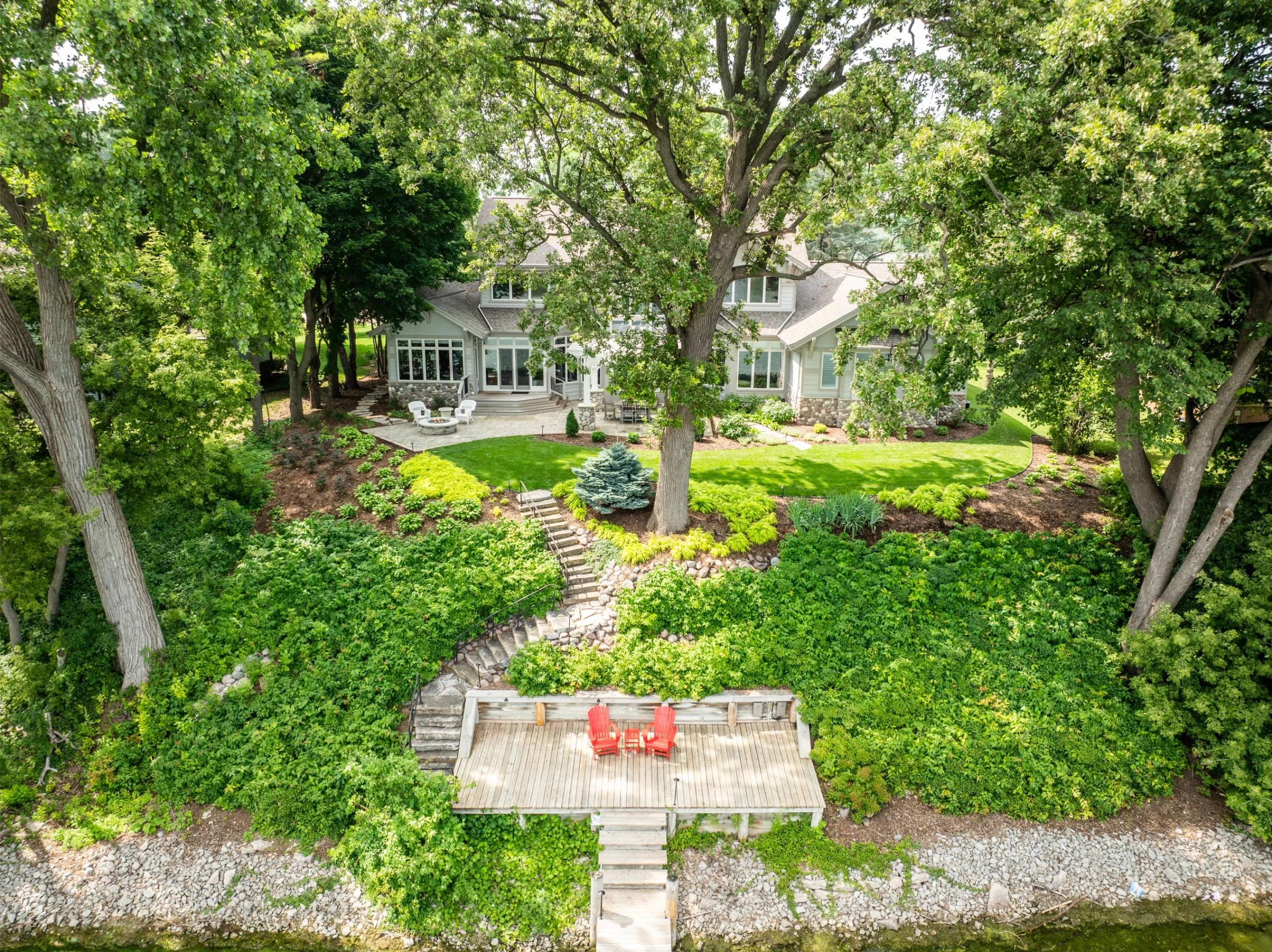 A tranquil outdoor living area featuring a pergola in Oshkosh, WI