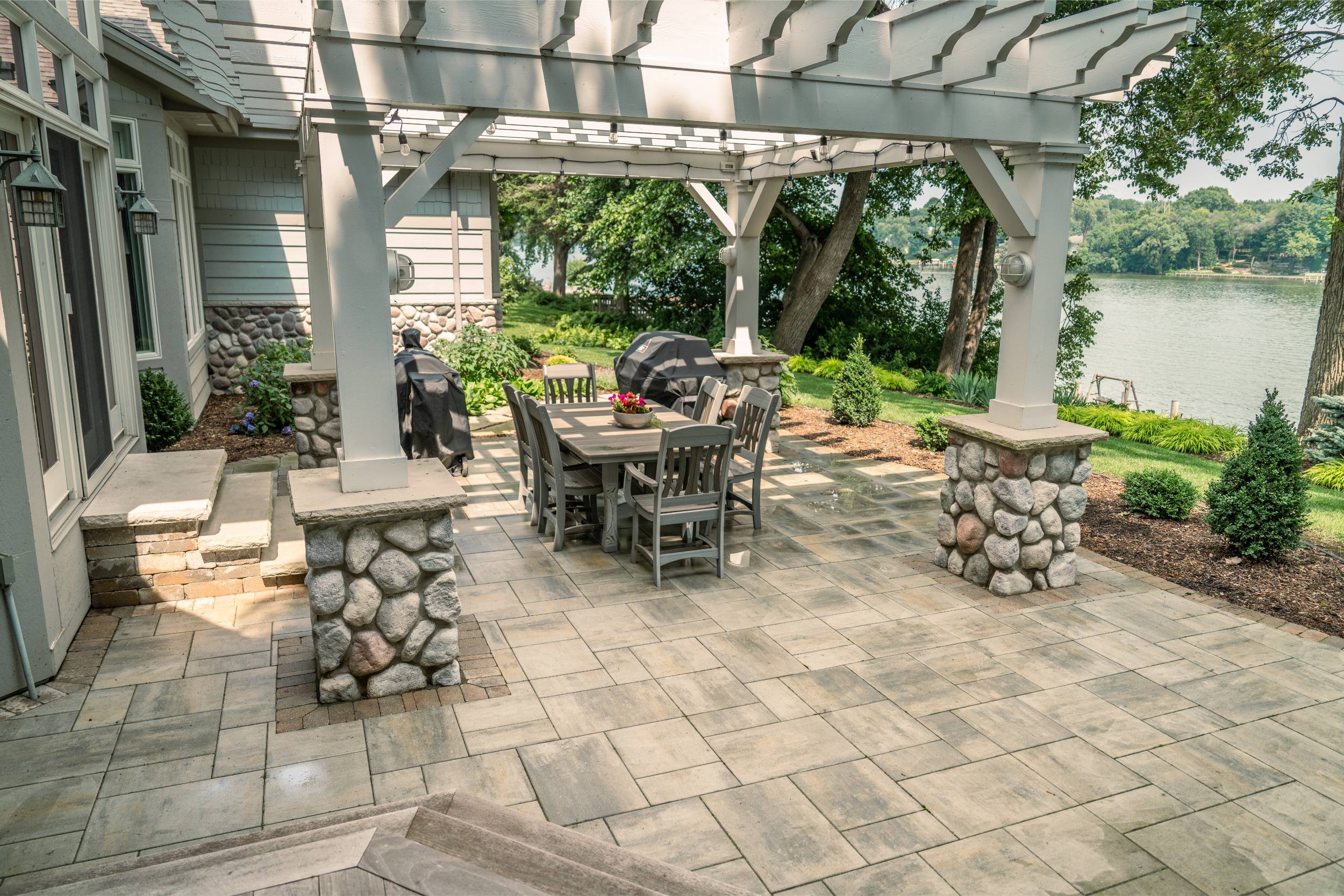 A welcoming outdoor fire pit gathering space in Neenah, WI