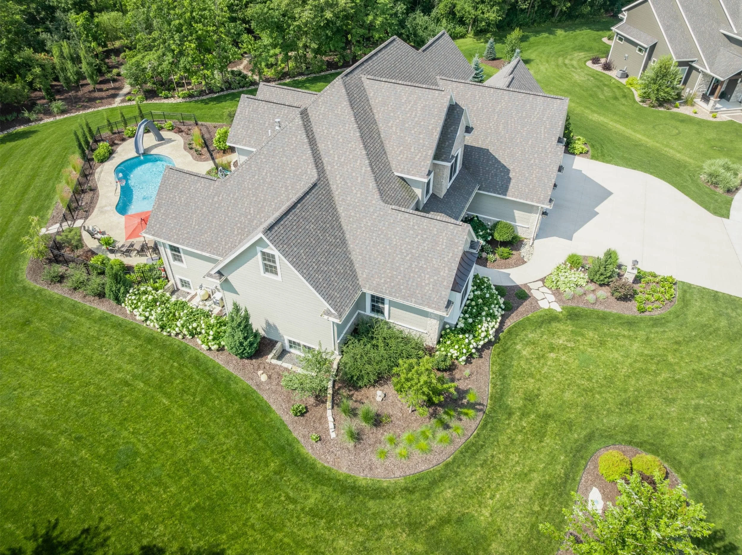 A nature-inspired backyard featuring professional landscaping near me in Appleton, WI