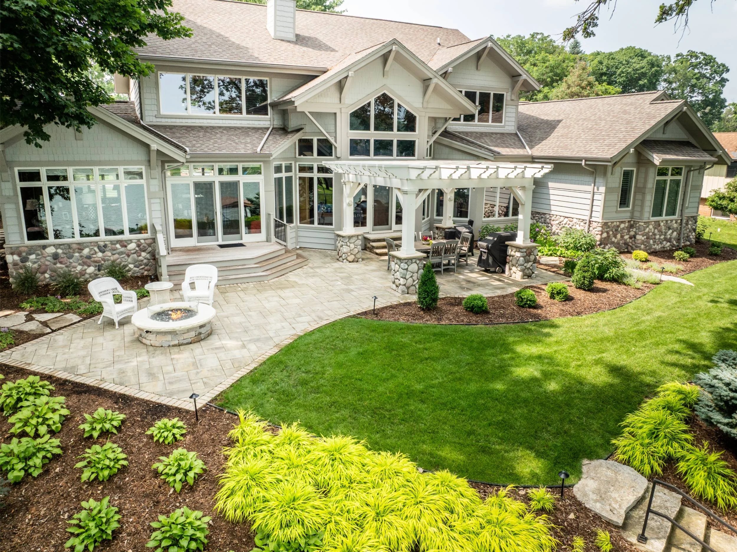 A custom landscape design inspired by nature in De Pere, WI