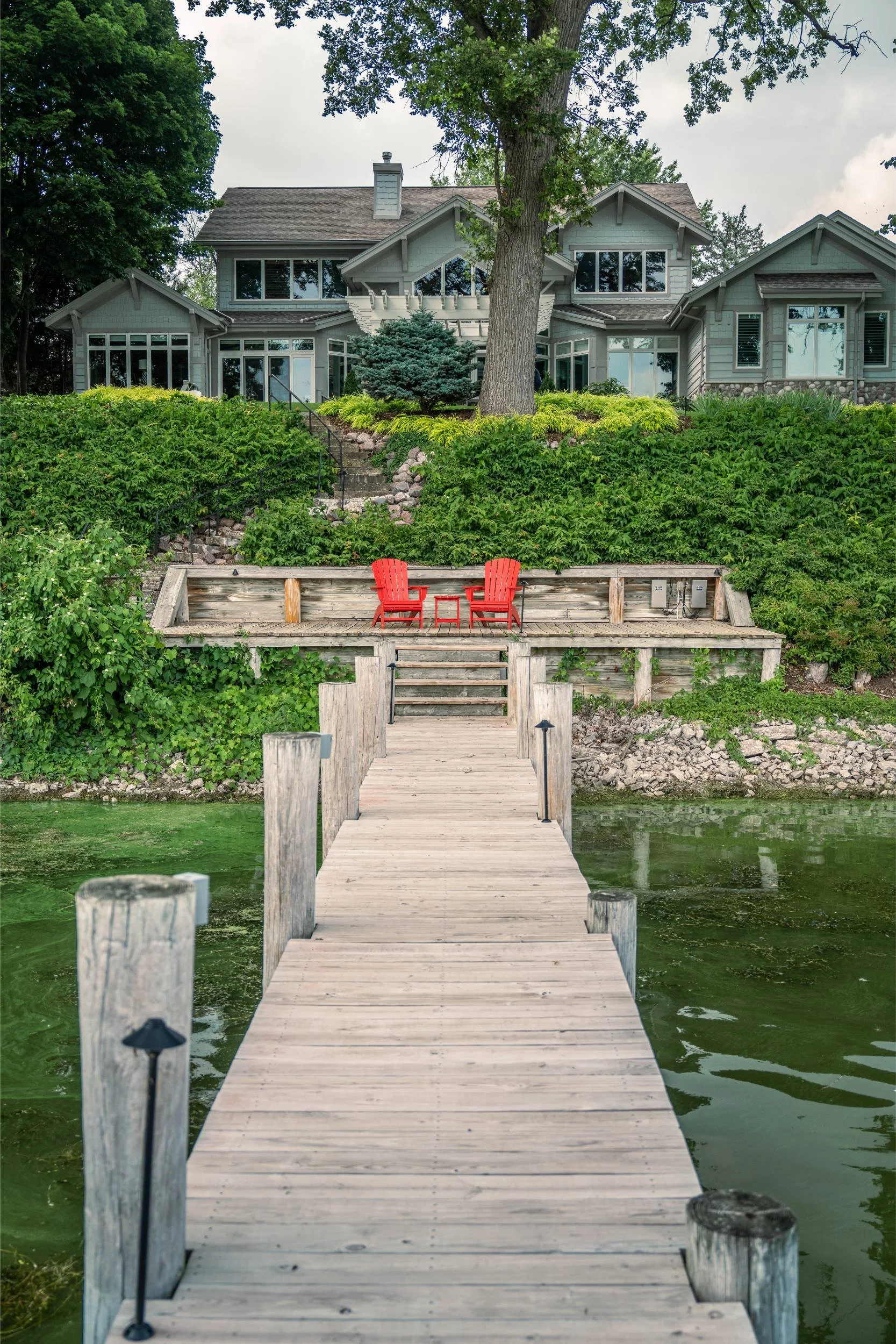 A custom pergola creating outdoor shade in the Fox Cities, WI
