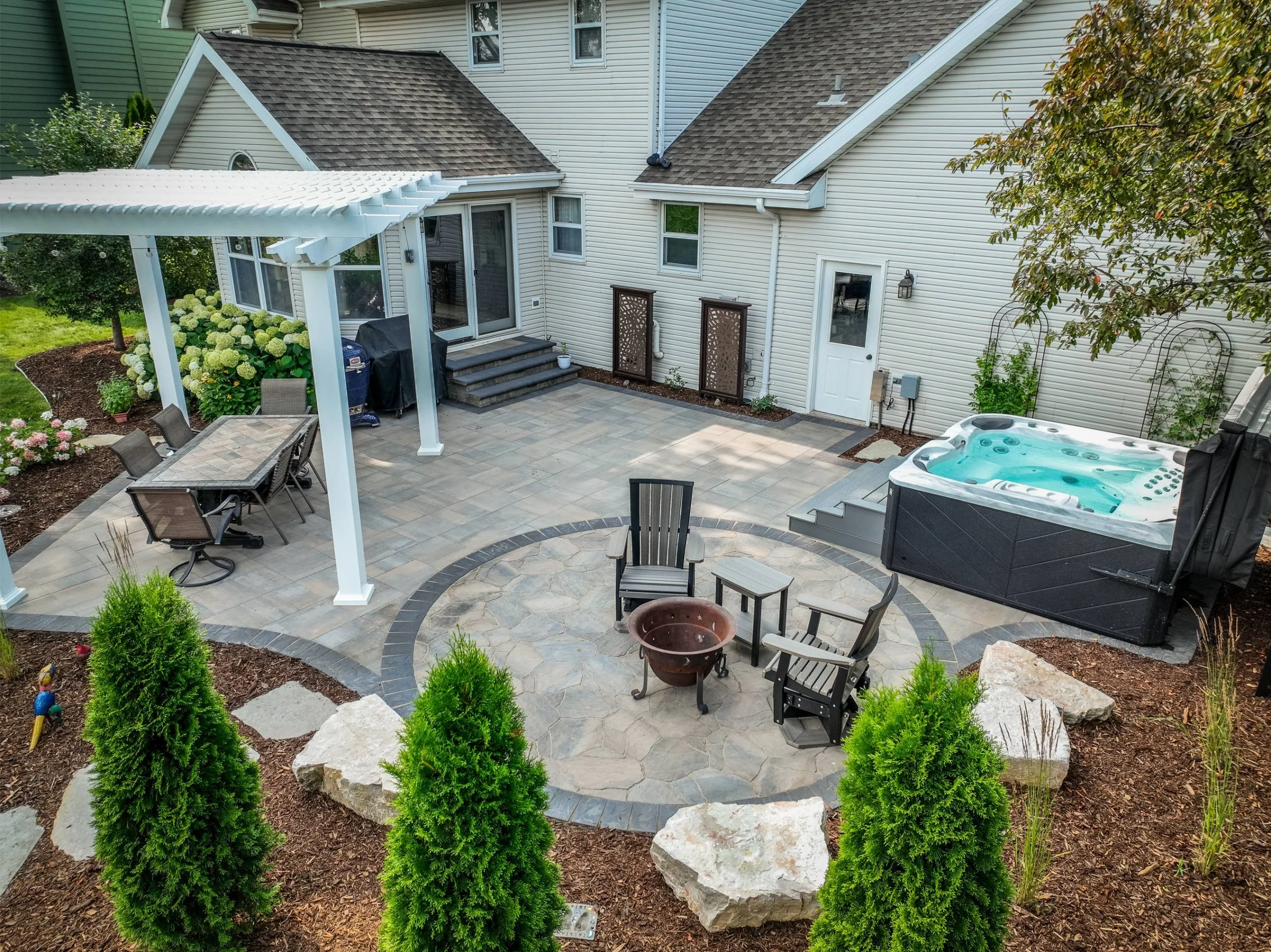 A peaceful garden retreat supplied by a nursery near me in De Pere, WI