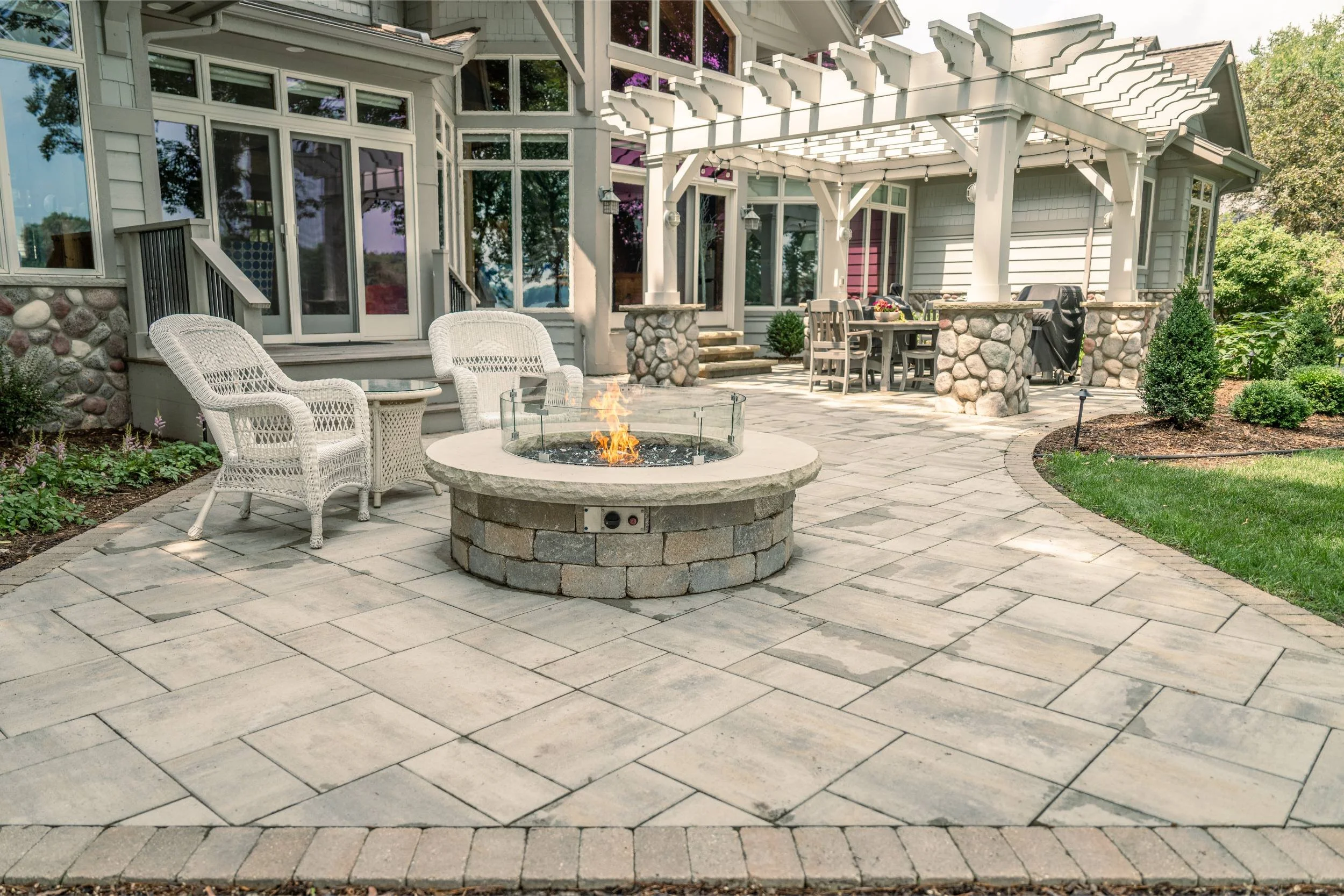 A relaxing riverside retreat with professional landscaping near me in Appleton, WI